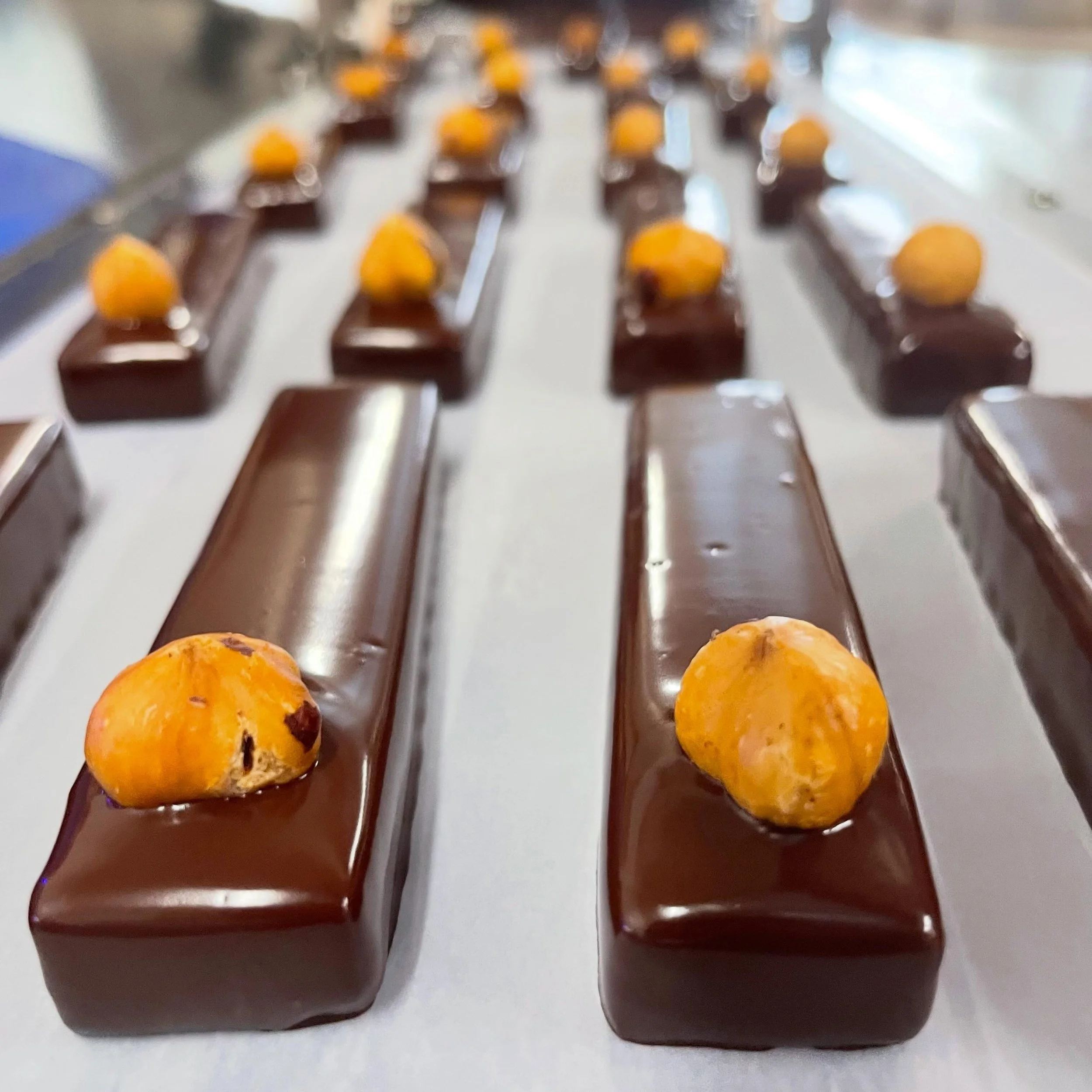 Hazelnuts and chocolate are just the best. Gianduja in centre, coated with our 75% chocolate 🍫 All made here in Stroud