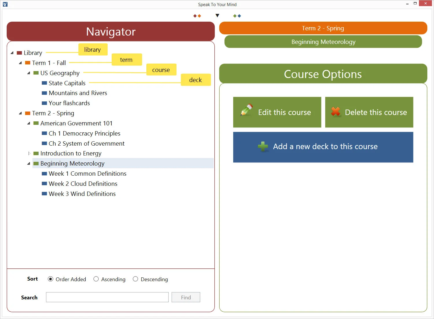 Your content is automatically organized into a structured reference library for studying