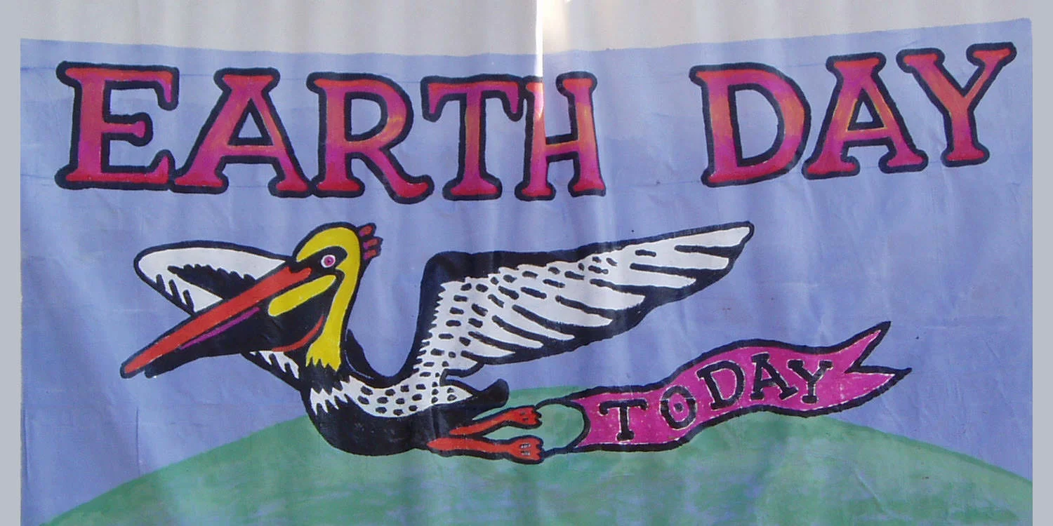 Earth Day banner announcing Earth Day is today.