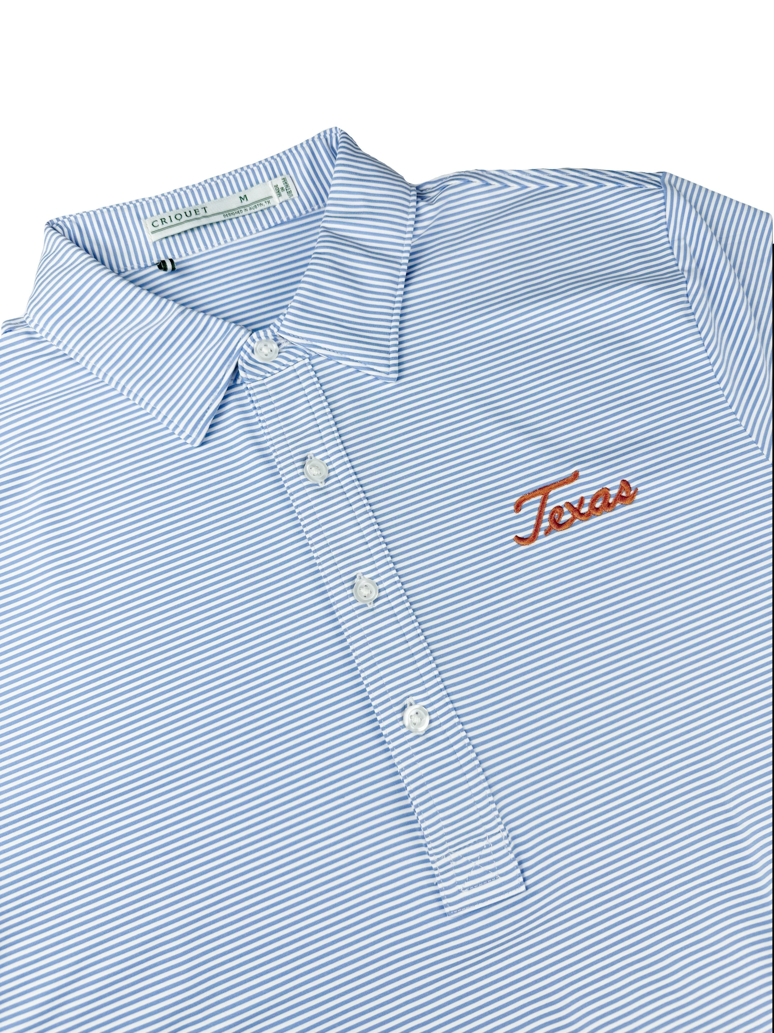 Criquet Bluebonnet Stripe Performance Polo