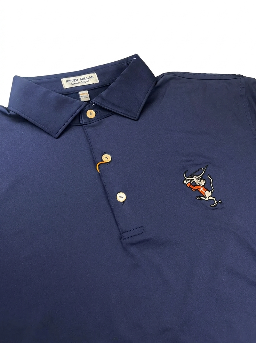 Peter Millar Solid Navy Swinging Bevo Polo