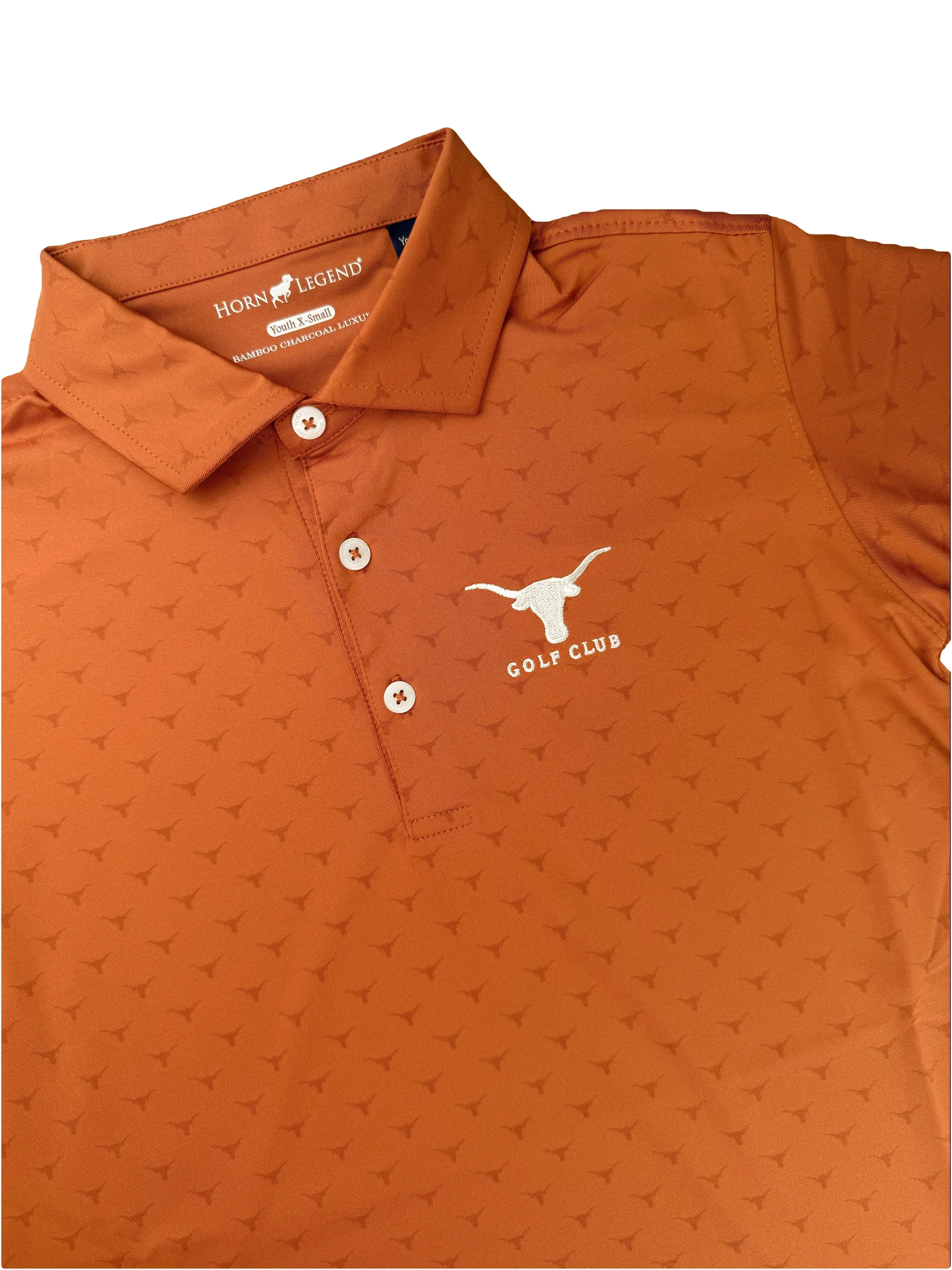 Horn Legend Youth Burnt Orange Pride Polo