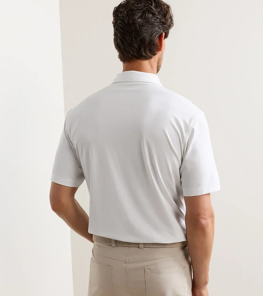 Peter Millar Solid White Jersery Texas Script Polo — The