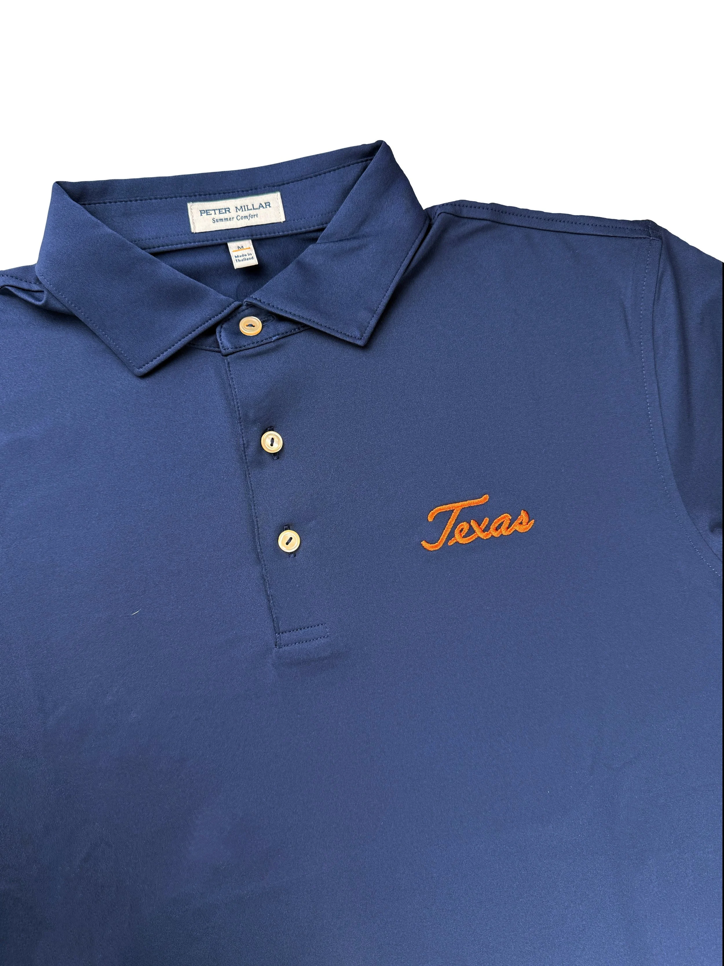 Peter Millar Navy Texas Script Polo