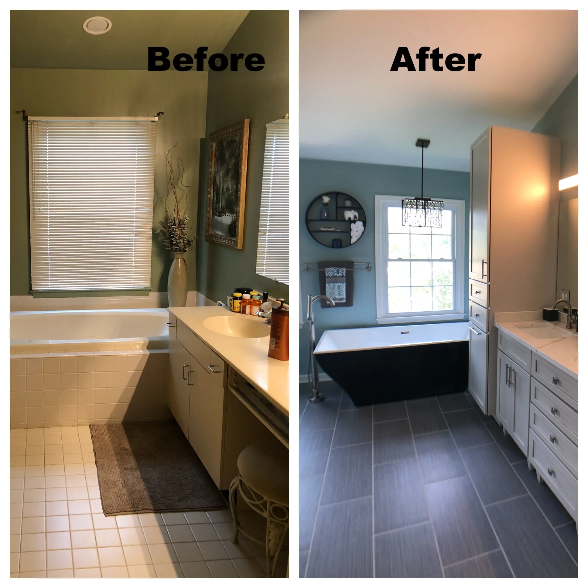 Master Bathroom Before and After 2