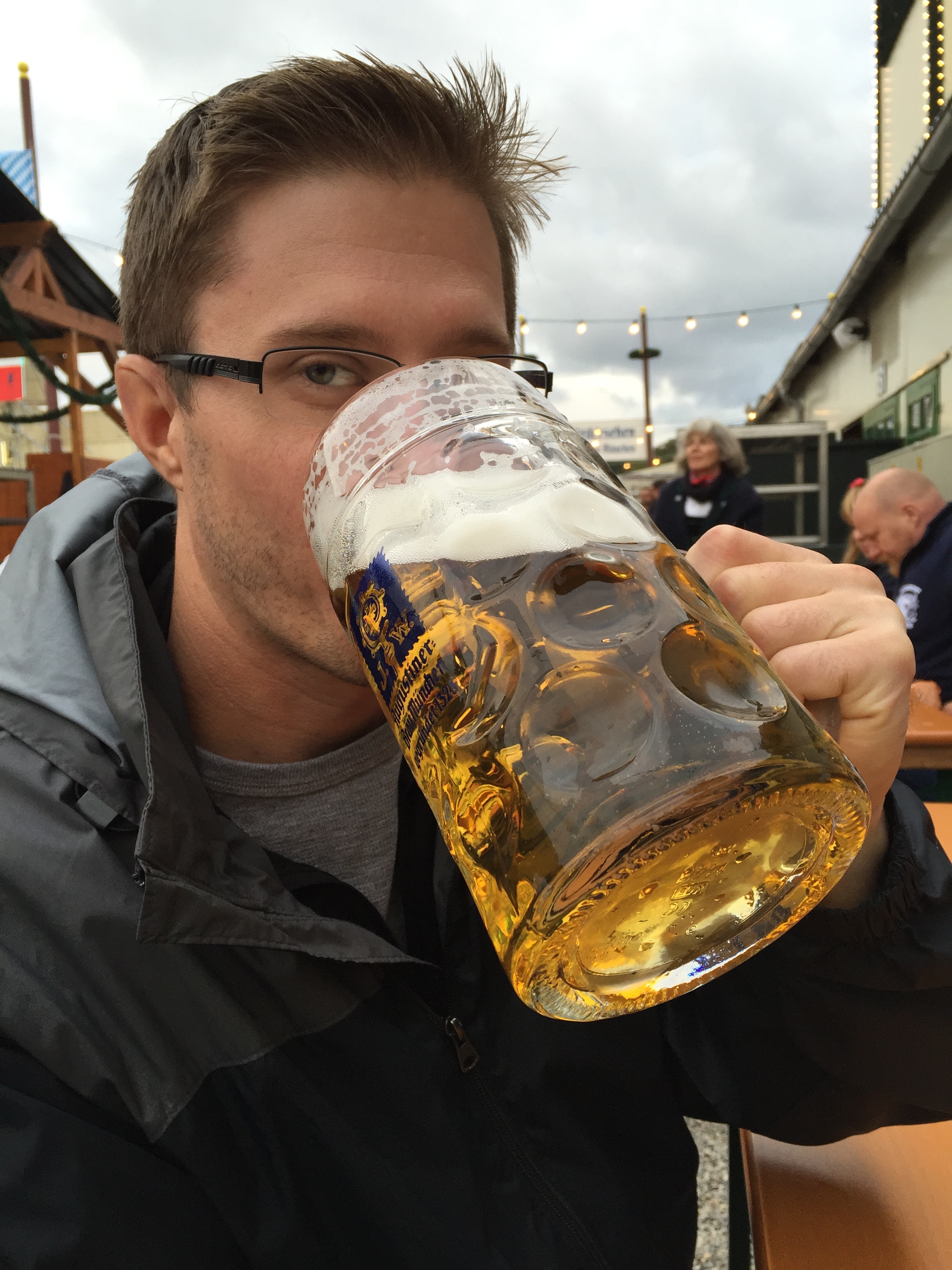 Here I am enjoying an Augustiner Oktoberfest at one of their biergartens.