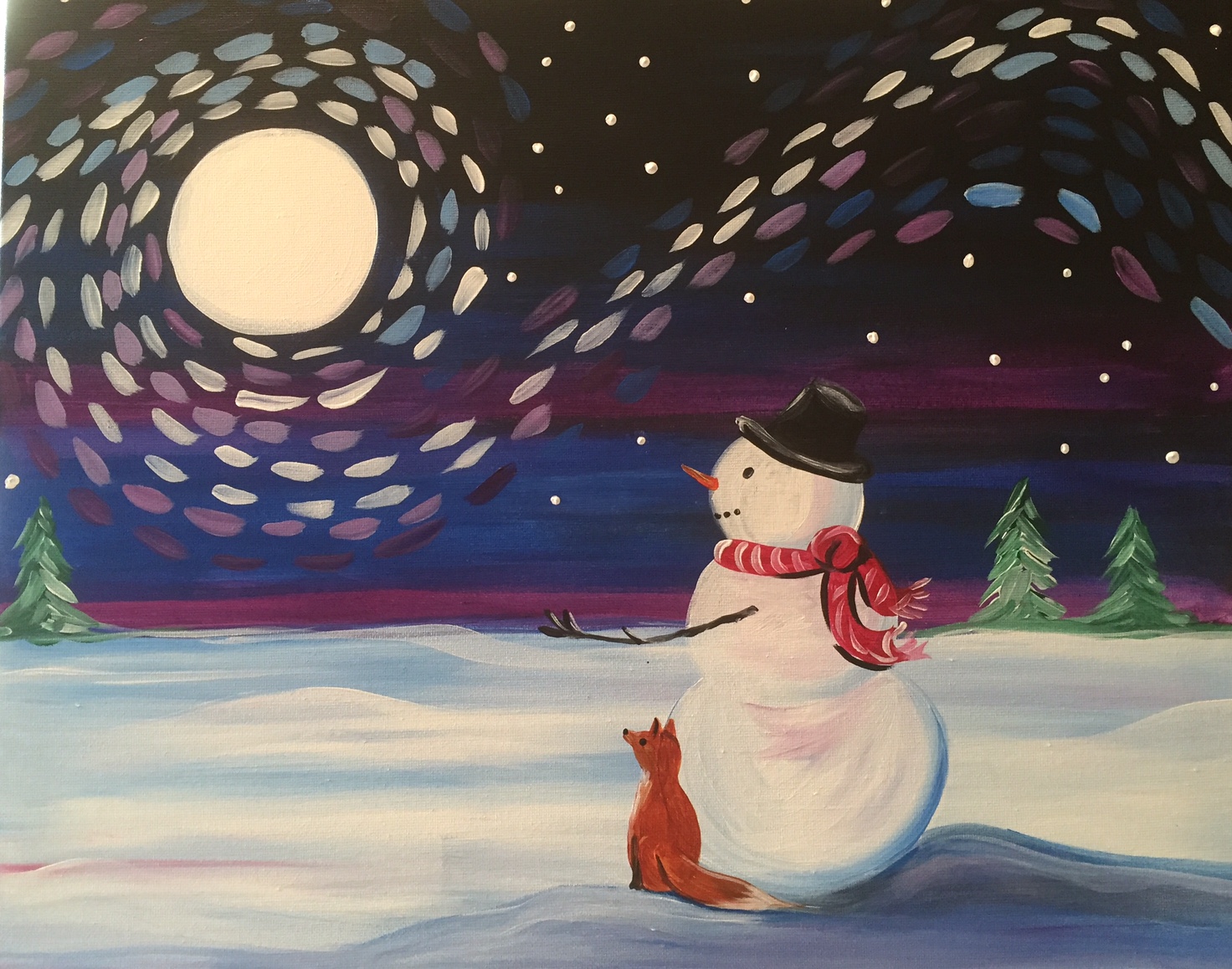 Moonlit Snow Friends