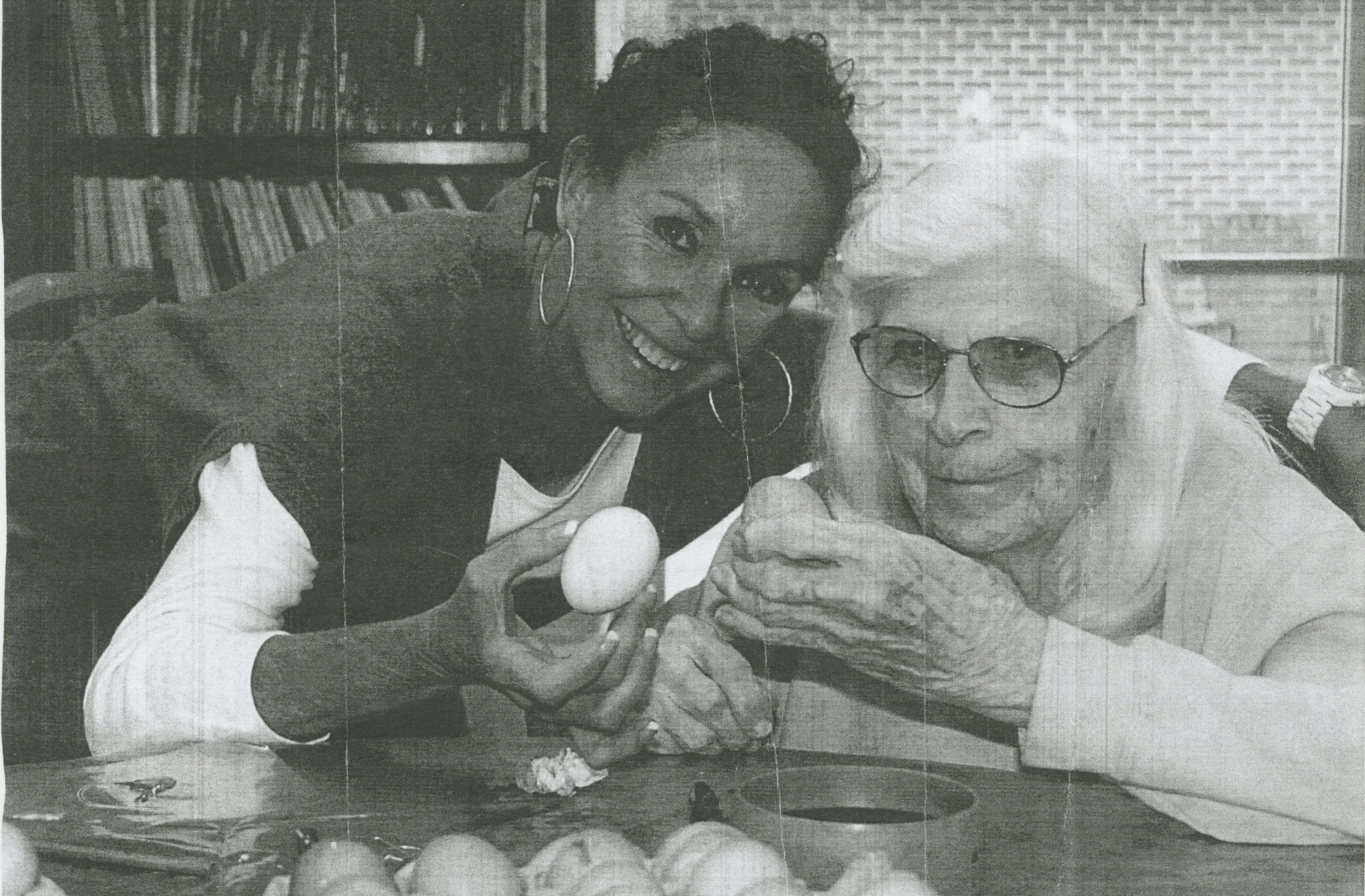 Donor Audrey Kreutzer (right).