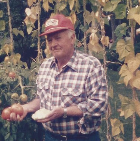 Phil Appleby in his garden, circa mid-1980s