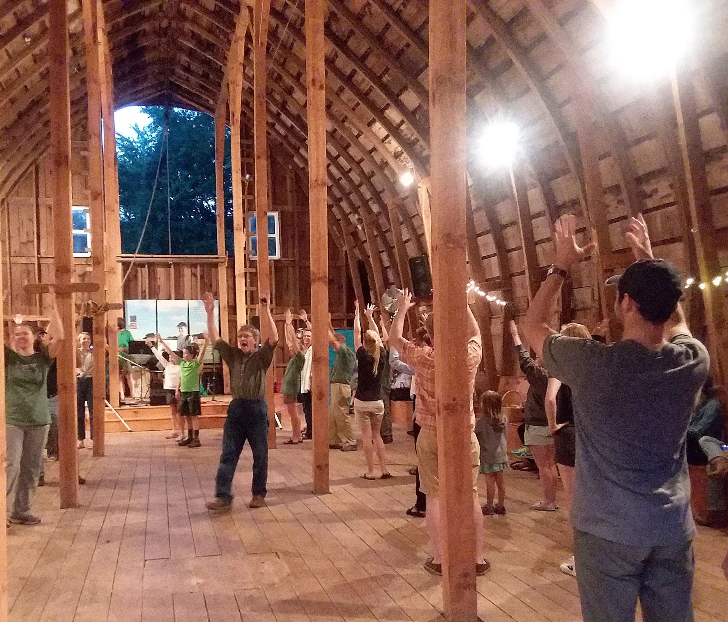 Each year the upper level of the historic barn at Heritage Farm hosts a toe-tapping dance during Seed Savers Exchange's Conference and Campout. 