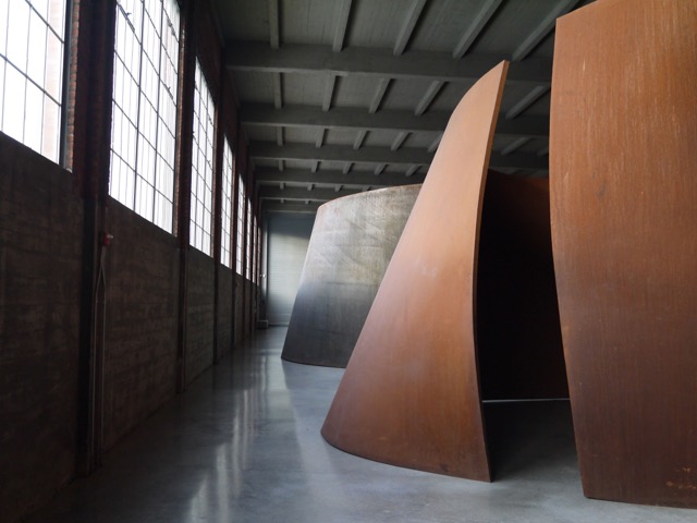 Torqued Ellipses, the long-term exhibit of work by American Sculptor Richard Serra at the Dia:Beacon art center on the banks of the Hudson River in Beacon, New York.