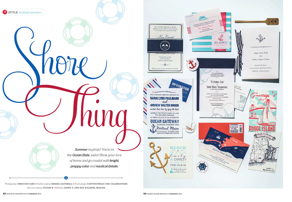 Laura & Chris' navy & white suite is on the top left | Emily & Charley's Save the Date is on the bottom left | Ashley & Fred's Save the Date is on the bottom, center