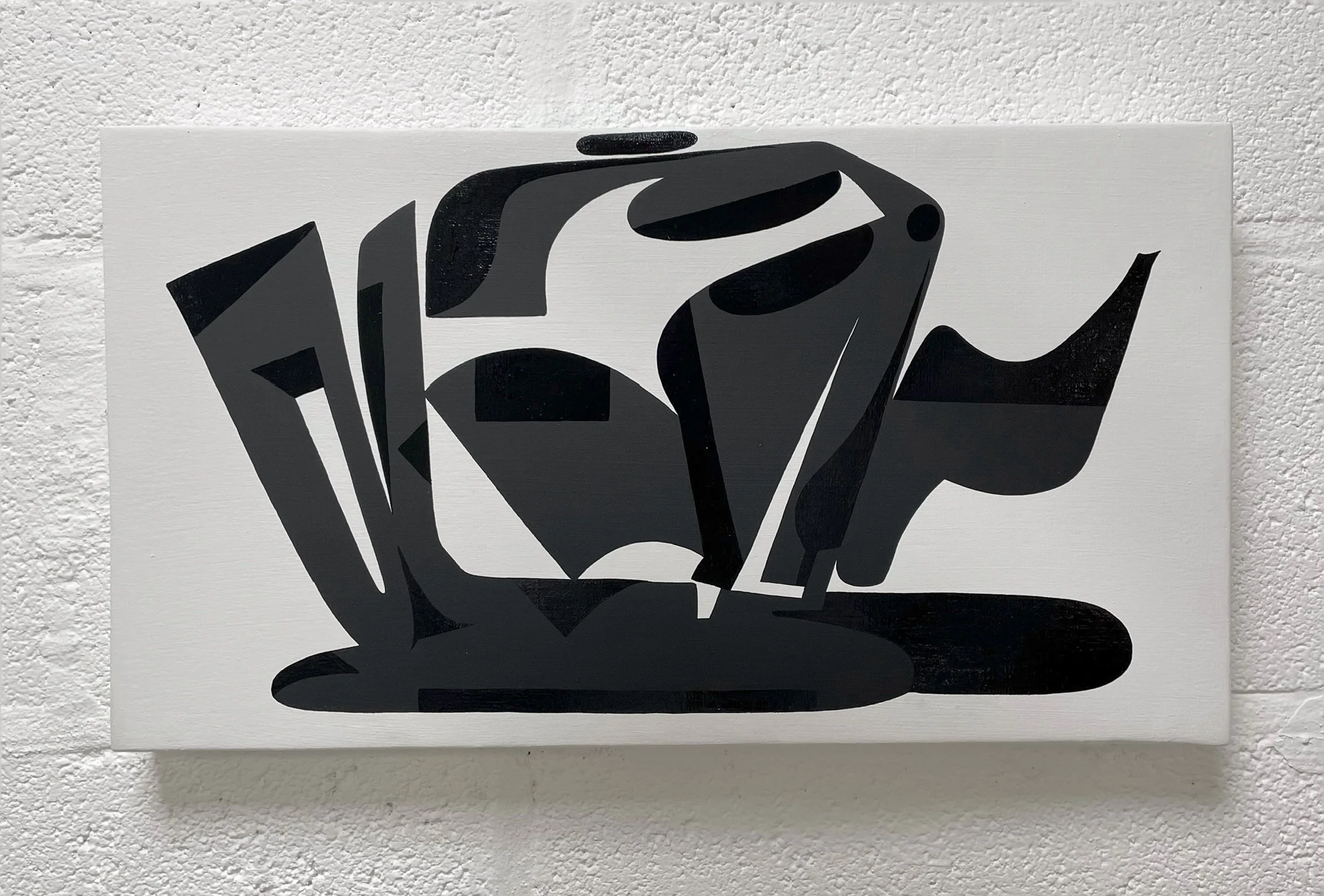 'Strange Brew' Enamel painting on wooden panel. 28cm x 51cm. 2022