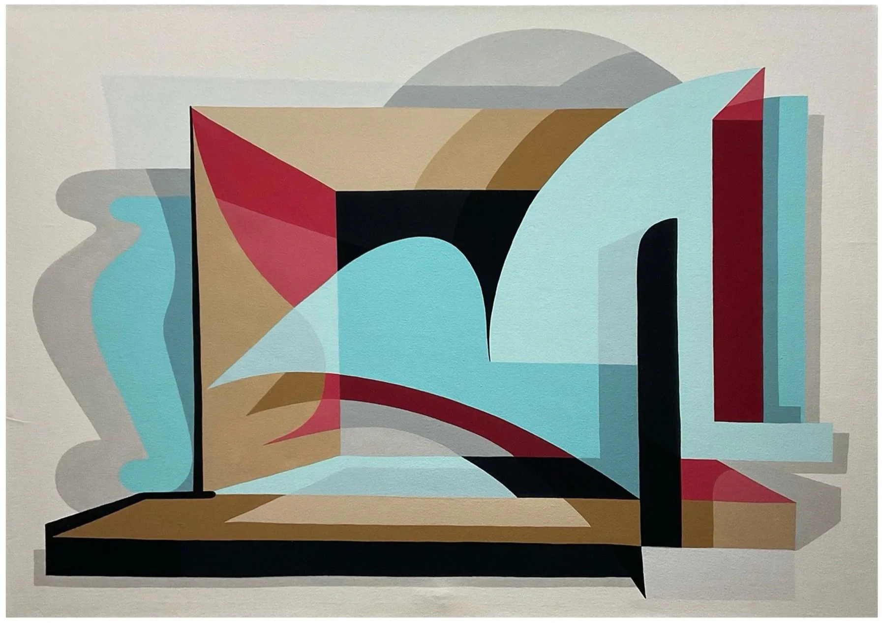 'Bread Street' Enamel painting on canvas. 81cm x 117cm. 2022