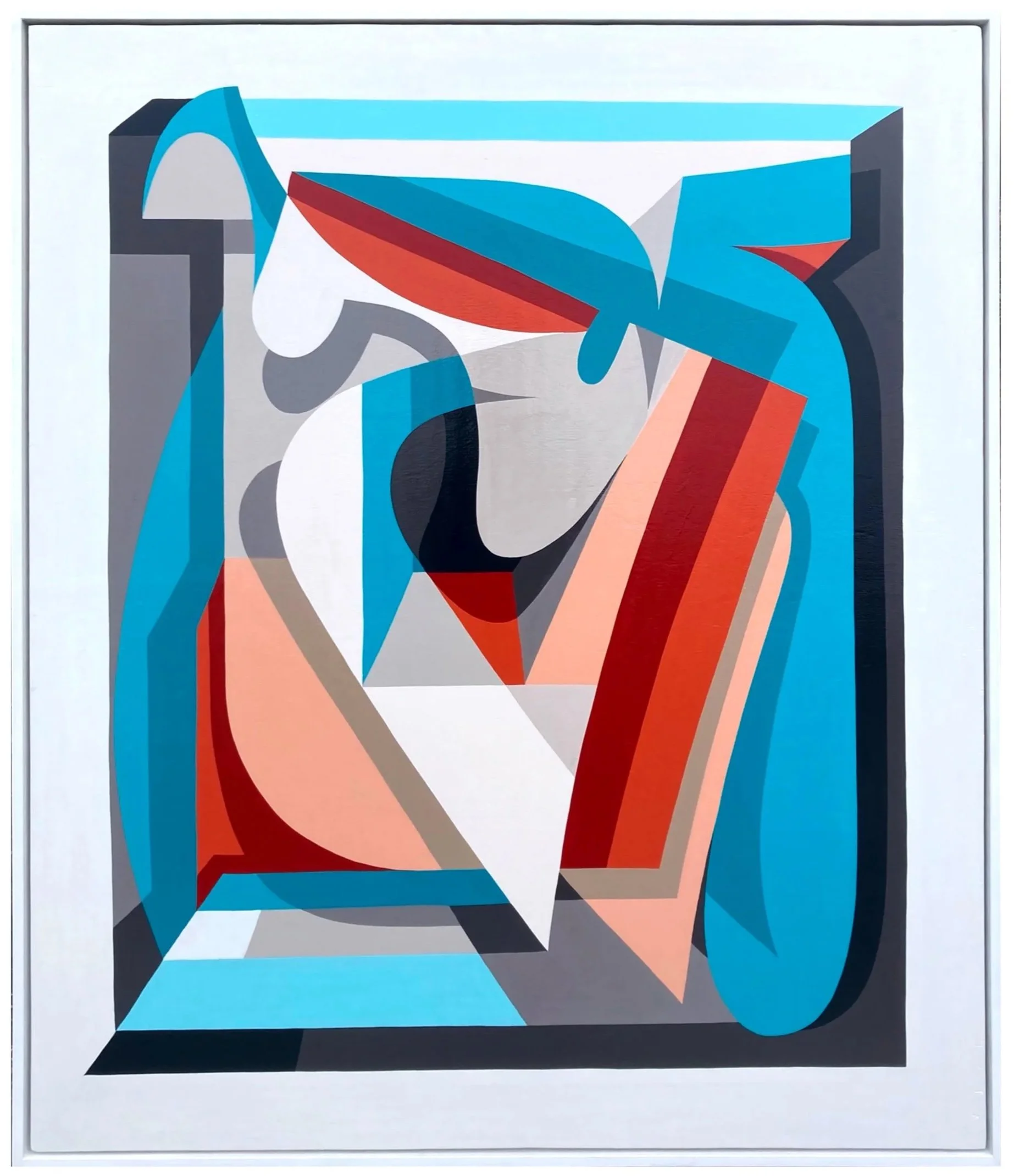 'Folding' Enamel painting on wooden panel. 130cm x 91cm. 2022