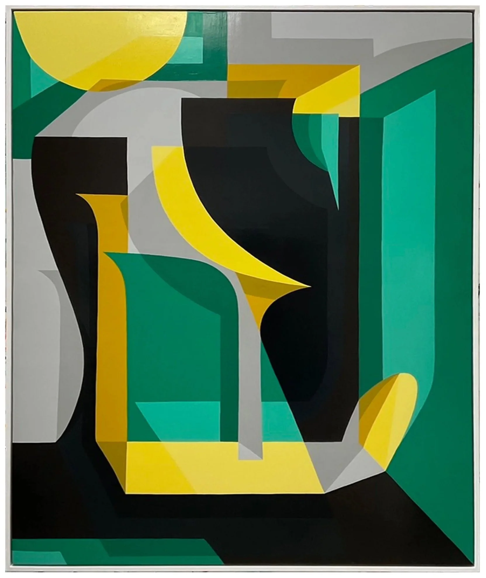 'Green Light' Enamel painting on wooden panel. 162cm x 122cm. 2022