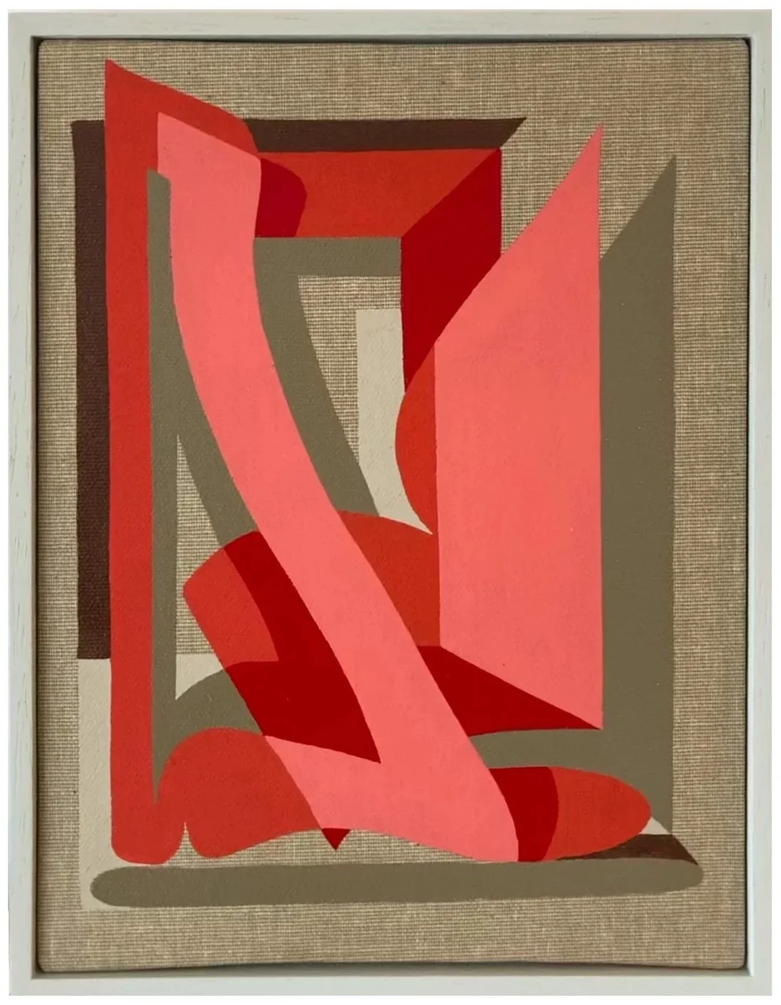 'Untitled' Enamel painting on raw linen canvas. 25cm x 19cm. 2022