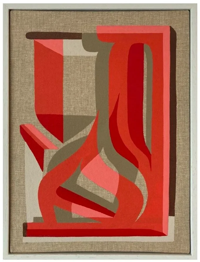 'Untitled' Enamel painting on raw linen canvas. 25cm x 19cm. 2022