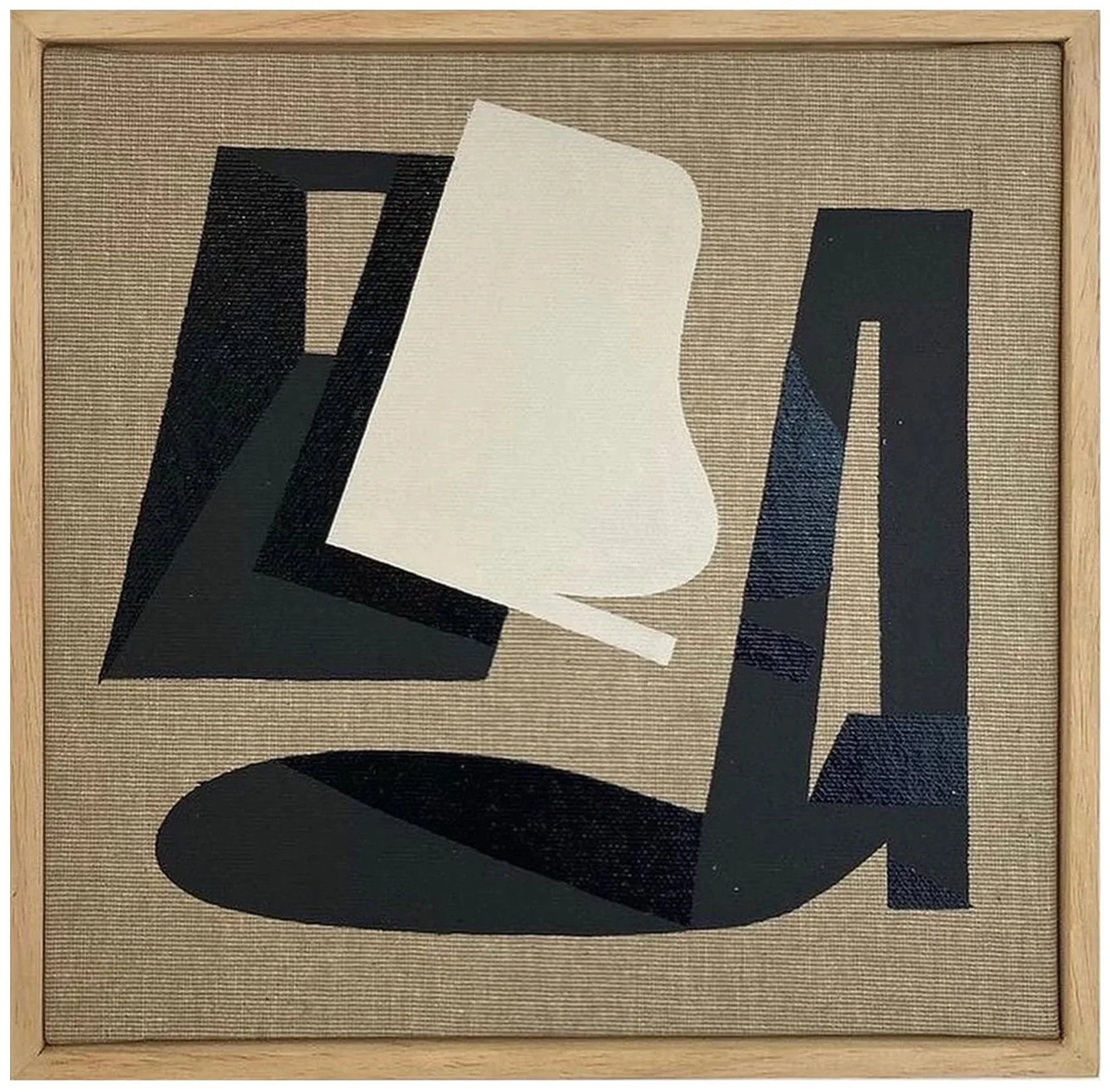 'Untitled' Enamel painting on raw linen canvas. 20cm x 20cm. 2023