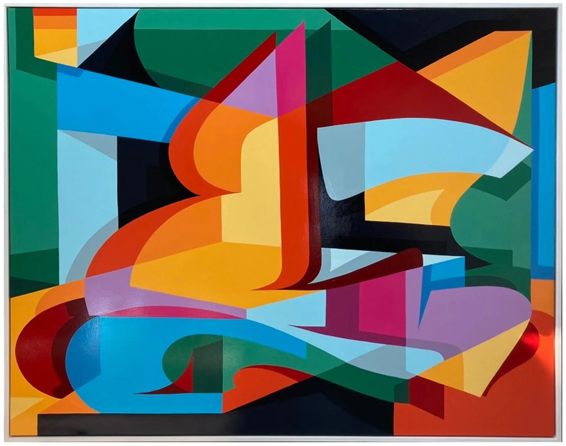 'Untitled' Enamel painting on wooden panel. 125cm x 155cm. 2022