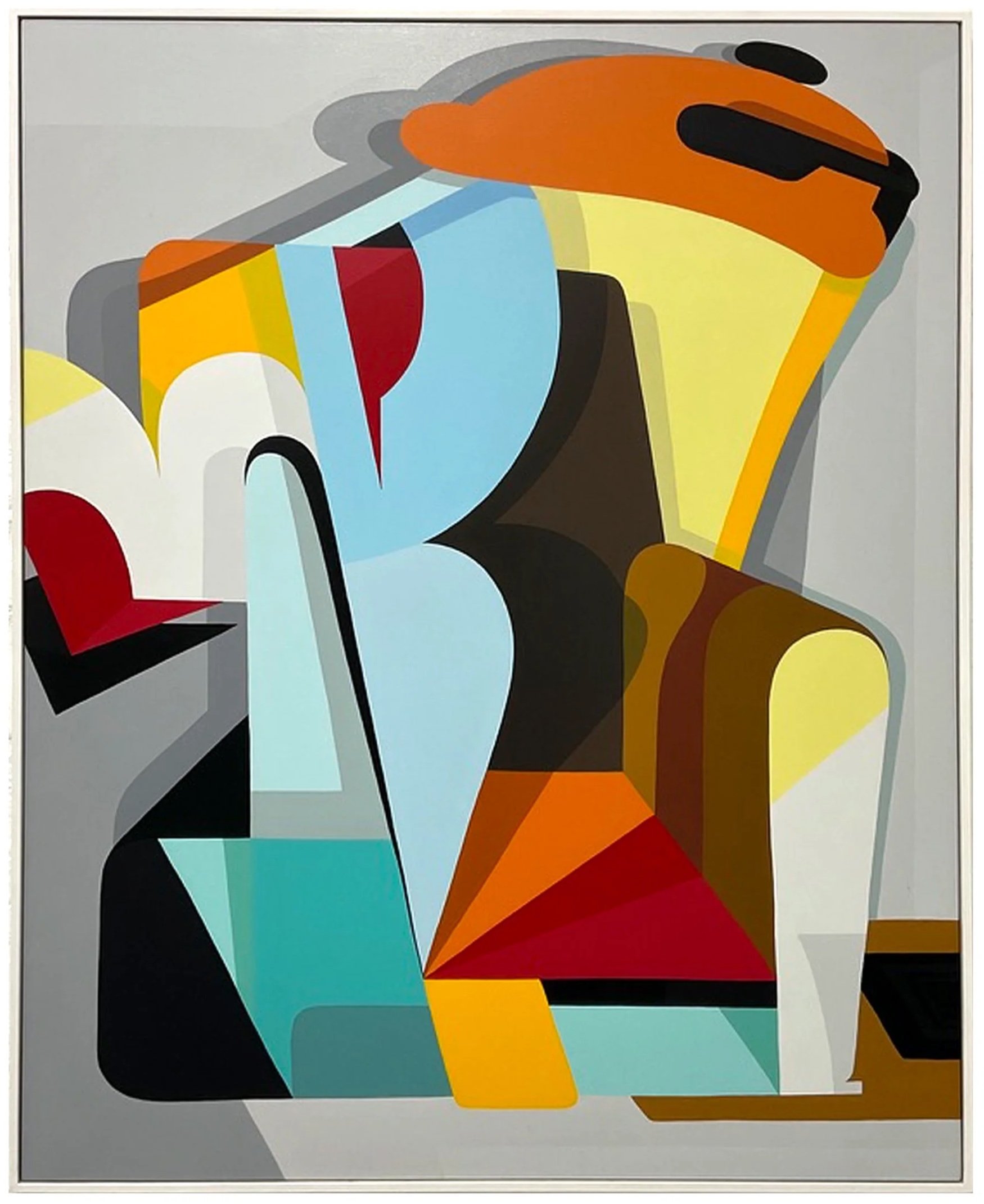 'Spotlight chair' Enamel painting on canvas. 155cm x 125cm. 2020