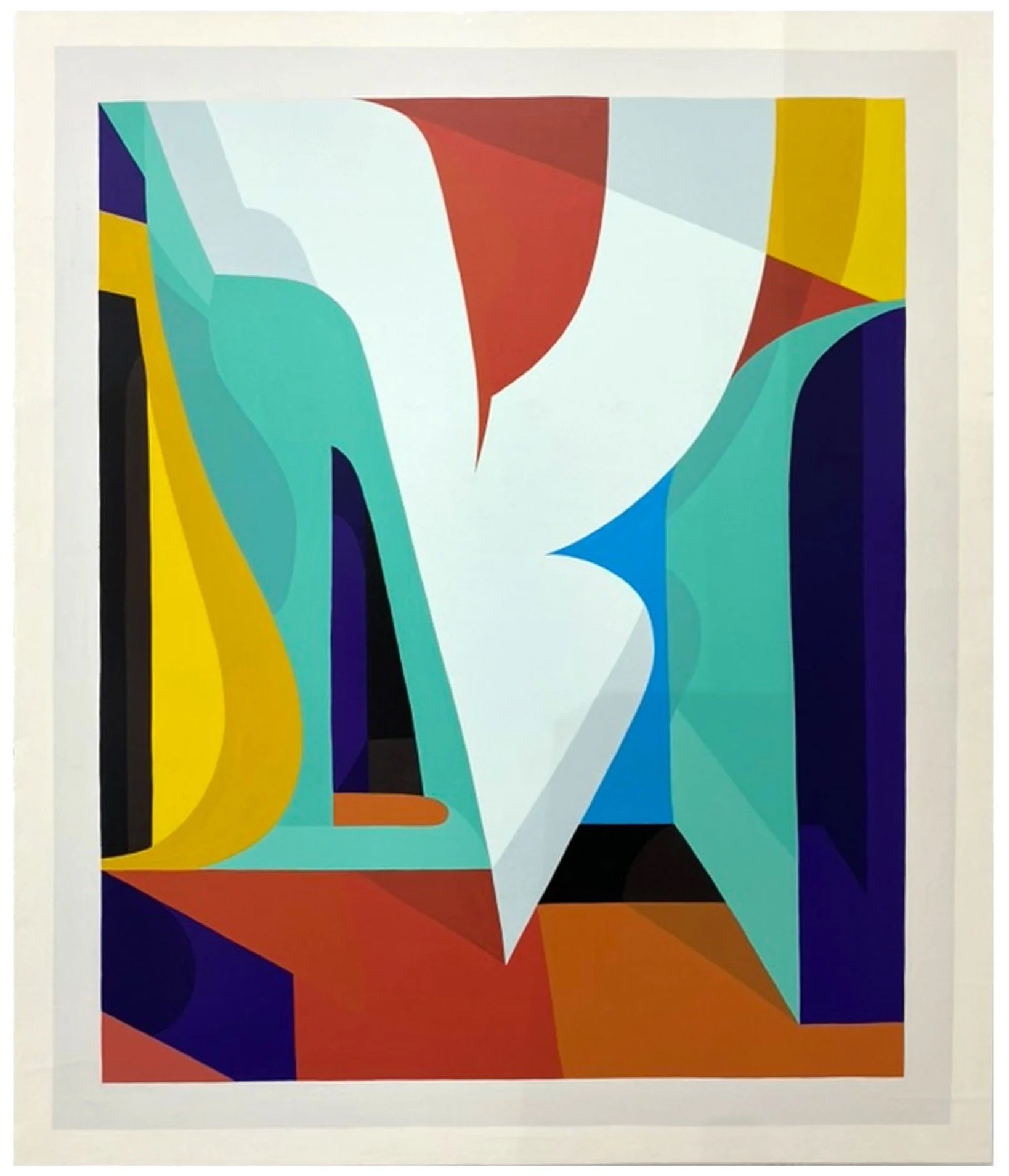 'Light through window' Enamel painting on wooden panel. 146cm x 122cm. 2025