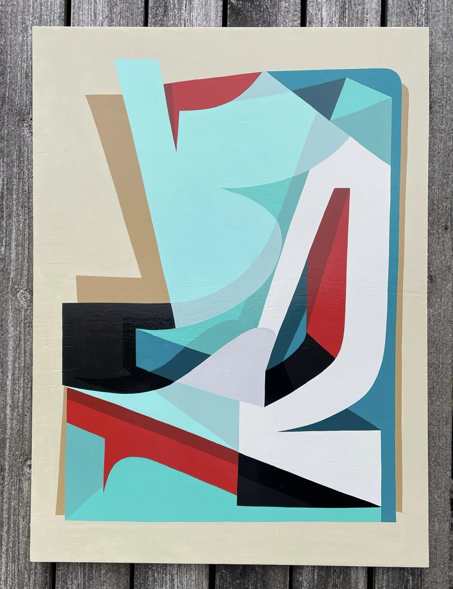 'Reach' Enamel painting on wooden panel. 122cm x 91cm. 2022