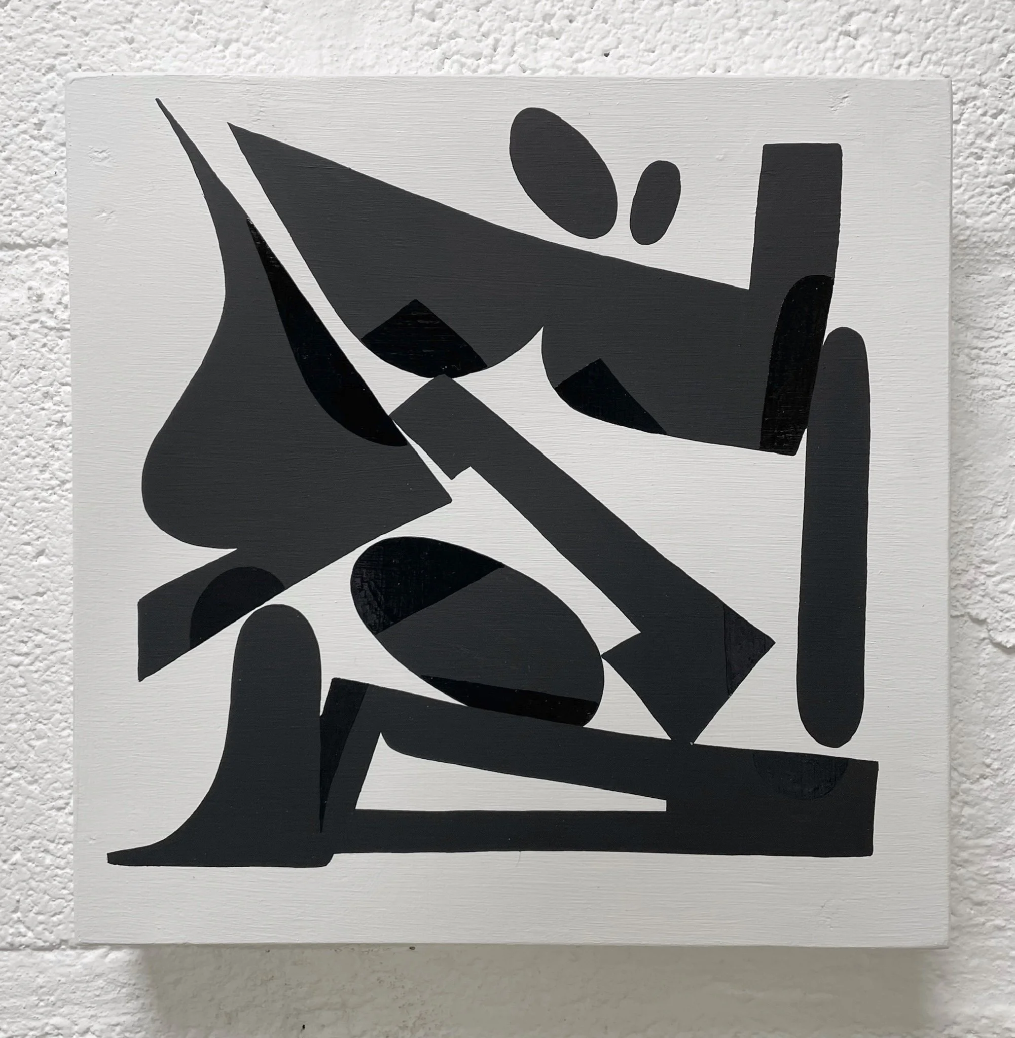 'Stack 1' Enamel painting on wooden panel. 25cm x 25cm. 2022