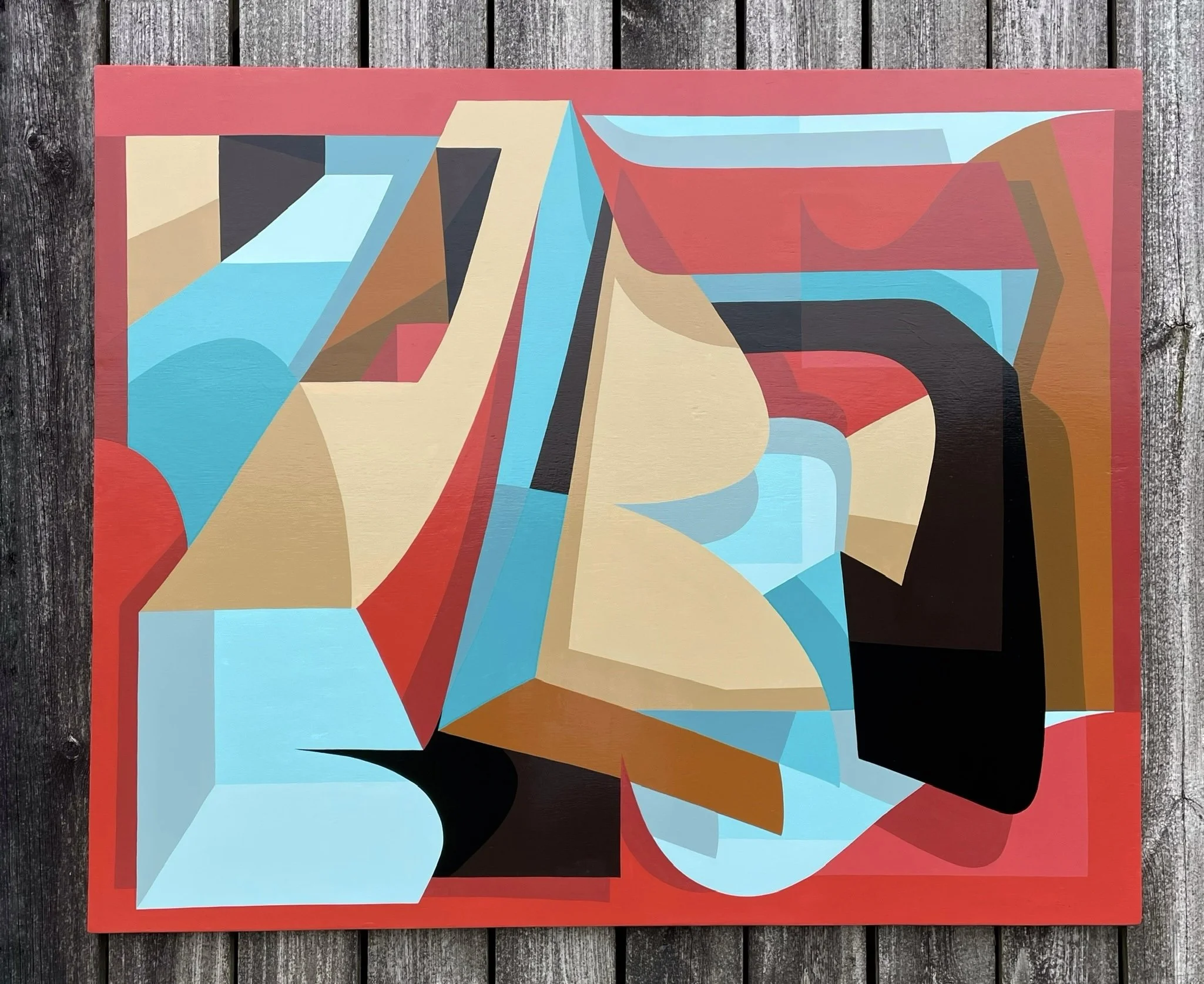 'Confusion' Enamel painting on wooden panel. 122cm x 152cm. 2022