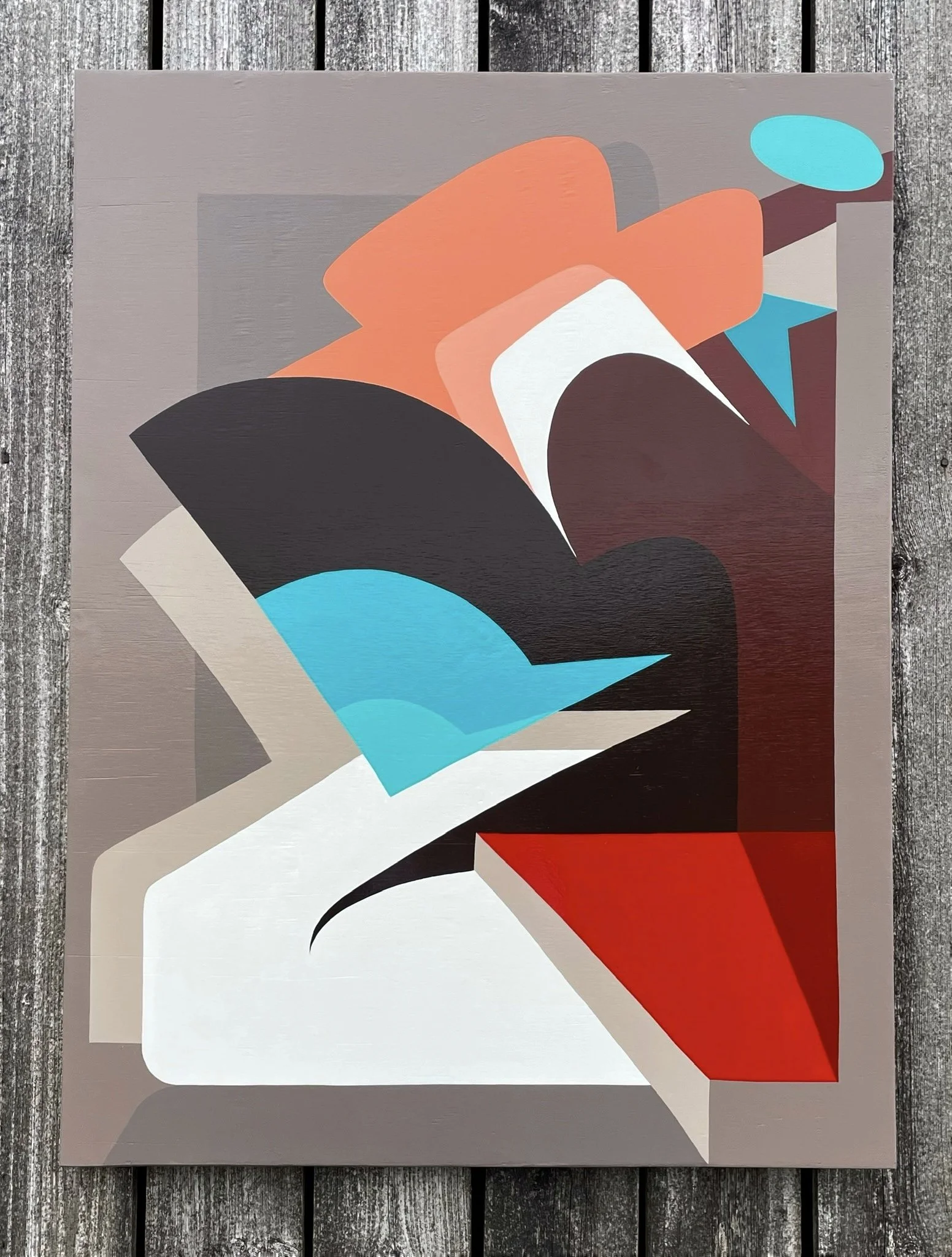 'Light facing' Enamel painting on wooden panel. 122cm x 91cm. 2022