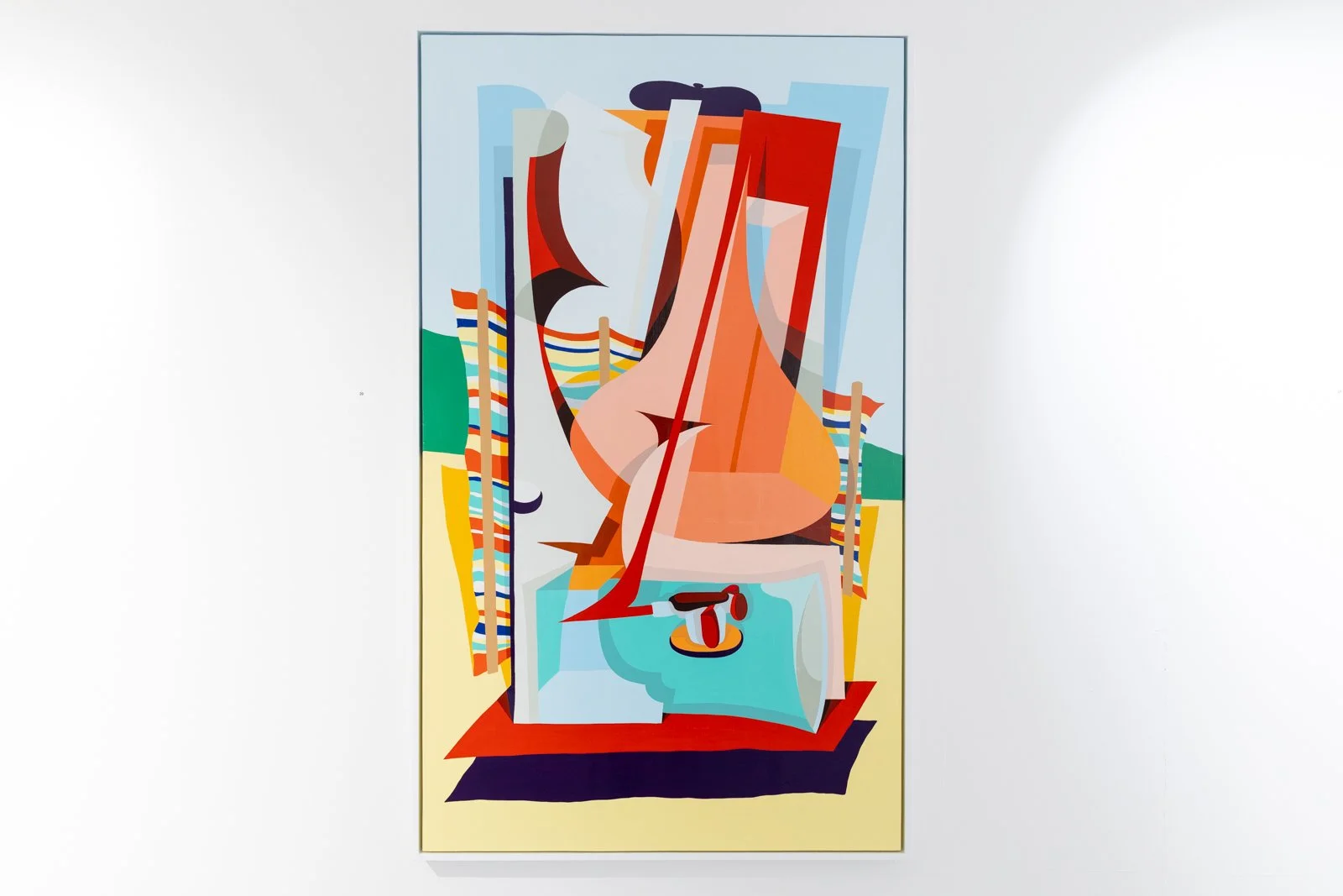 'Beach babe' Enamel painting on wooden panel. 155cm x 94cm. 2023