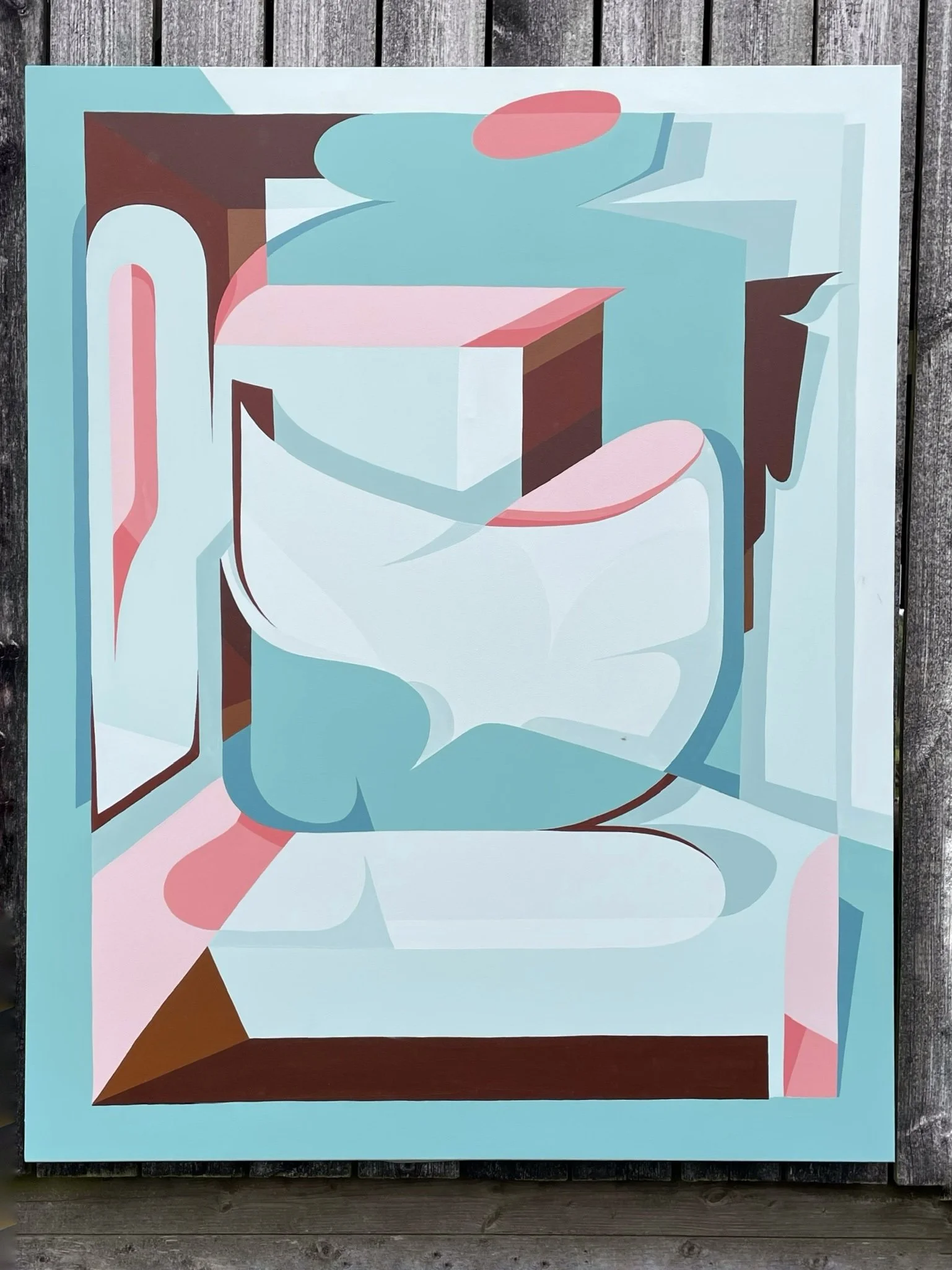 'Dreamer' Acrylic and enamel on canvas. 183cm x 148cm. 2022