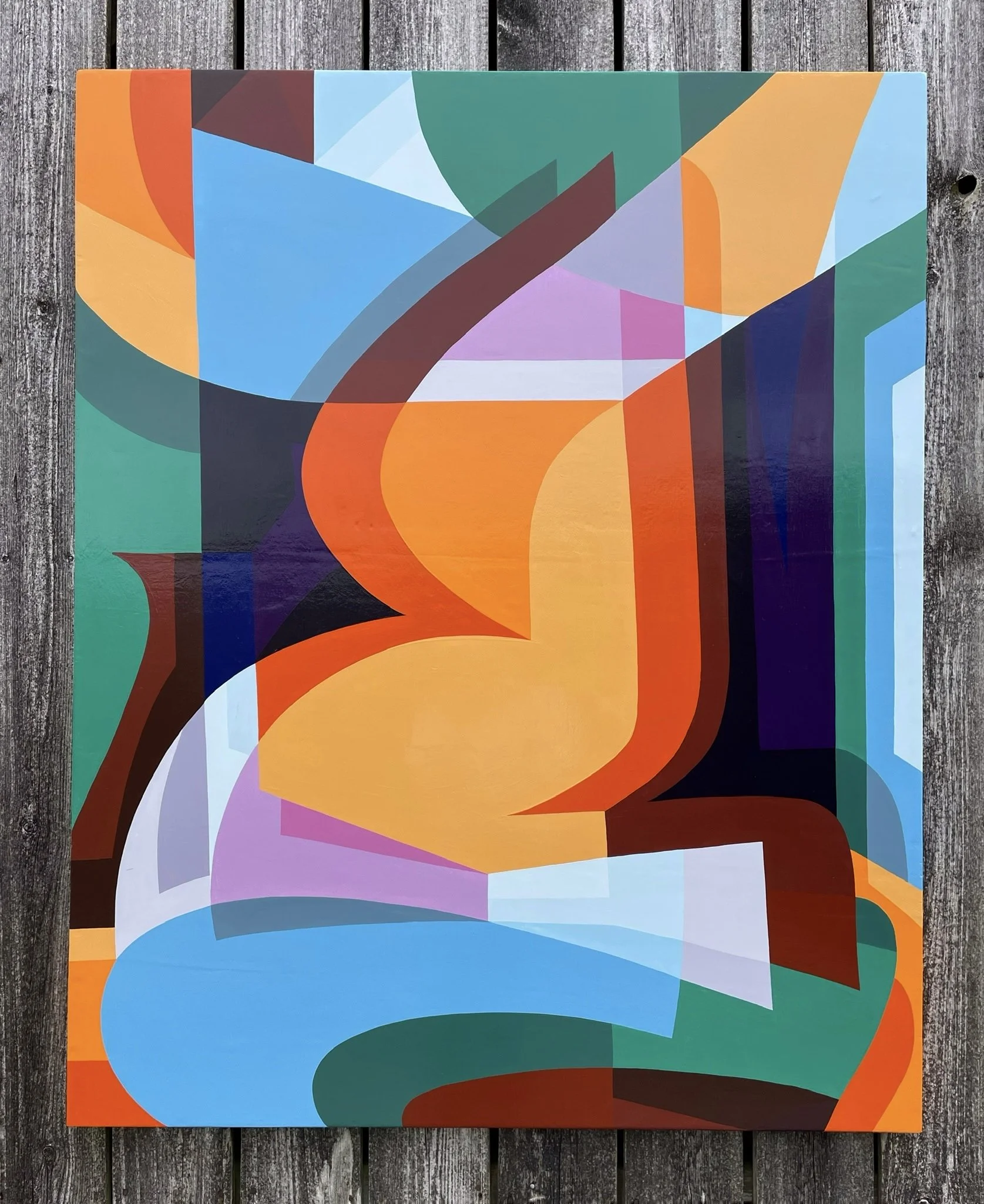 'Combinate' Enamel painting on wooden panel. 152cm x 122cm. 2022