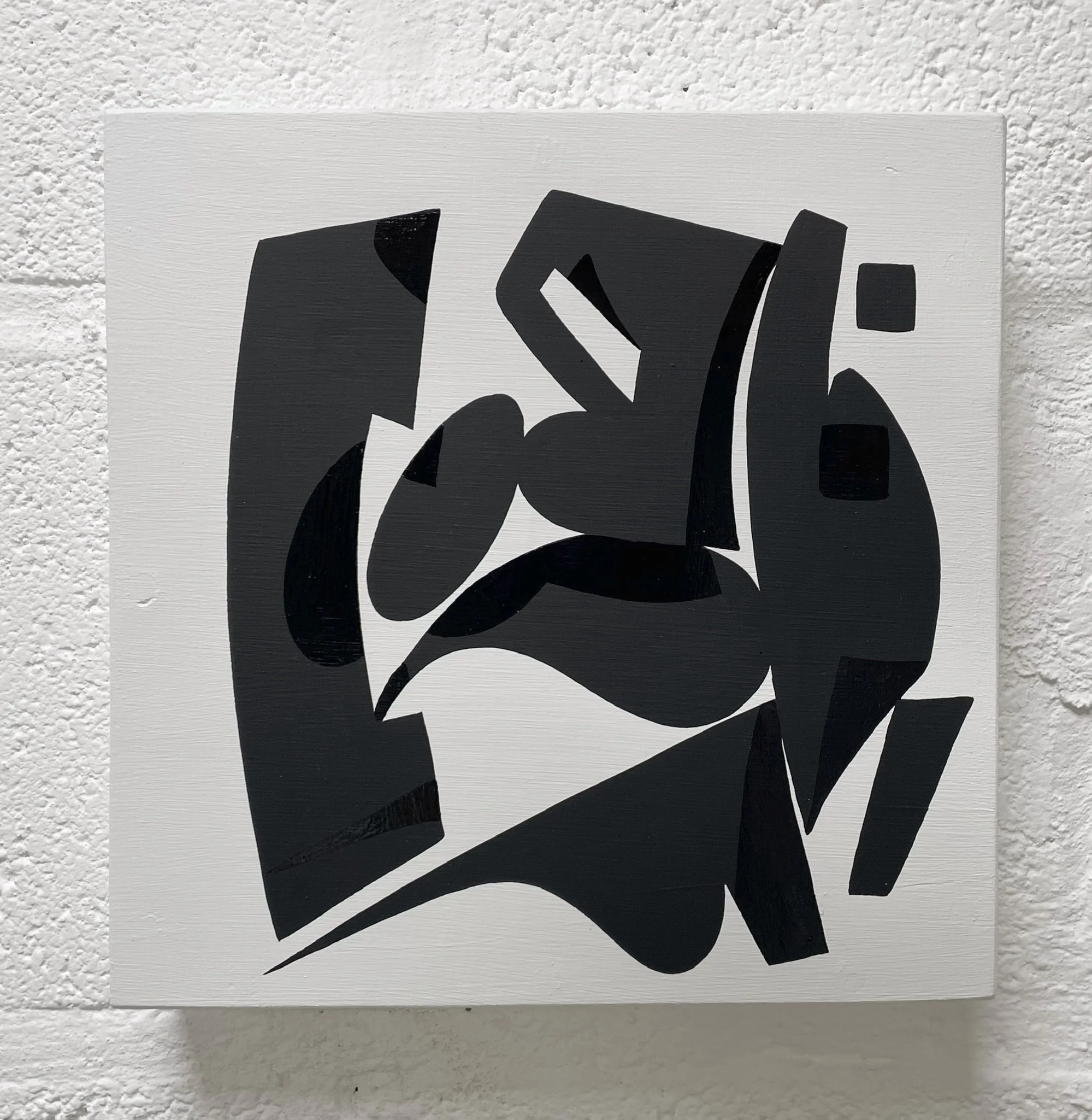 'Stack 2' Enamel painting on wooden panel. 25cm x 25cm. 2022