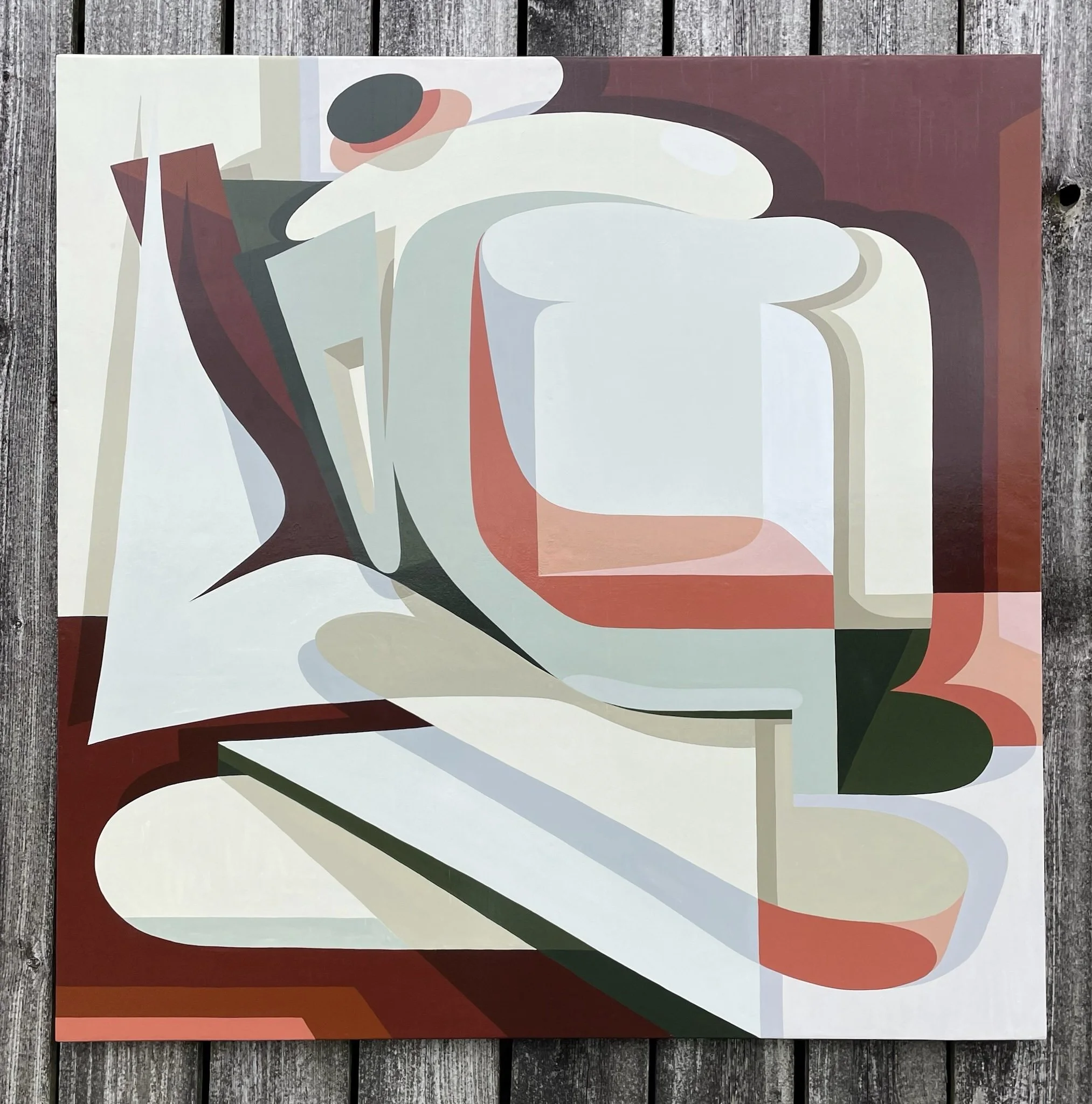 'Toast' Enamel painting on wooden panel. 122cm x 122cm. 2022