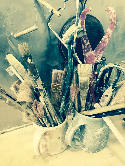 No one said ceramics was a clean art. I was covered in clay and dust. 