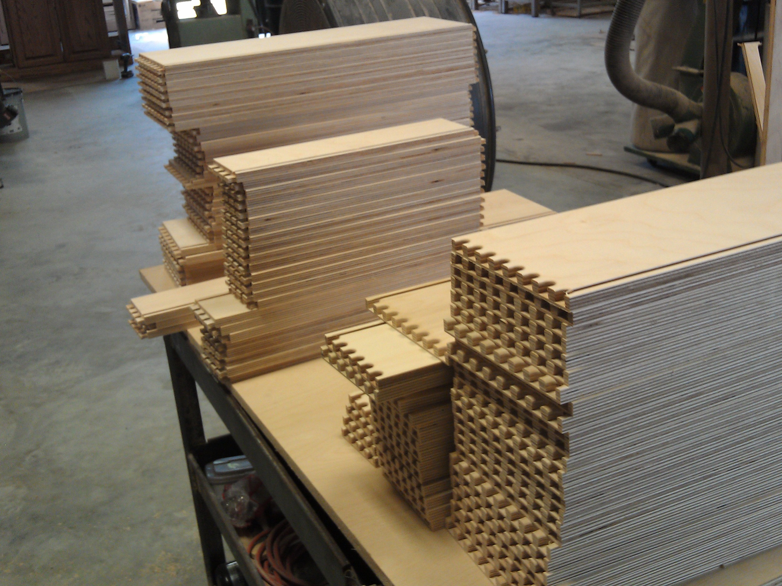 Drawer parts fresh off the CNC router.