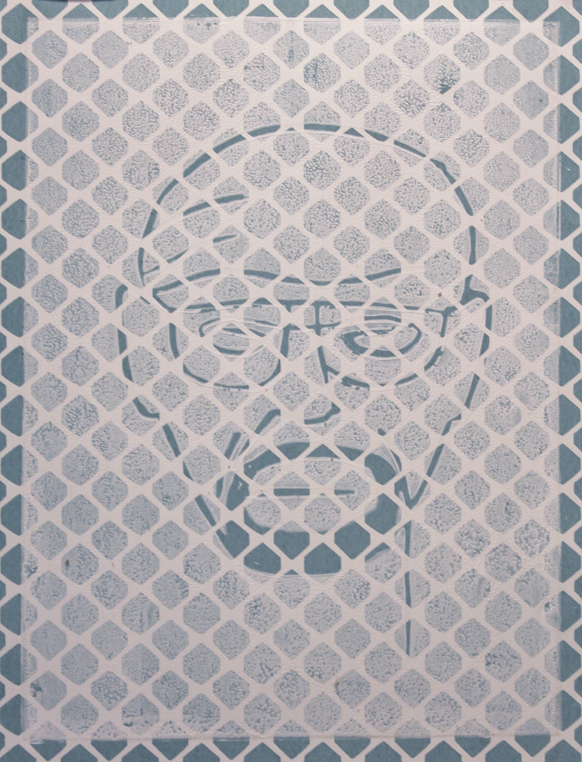 Collin Scheiner, '17, Linoleum Print on Wallpaper