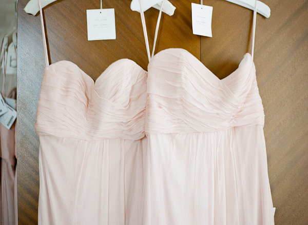 The base of the bridesmaid's dress was similar to this one from Amsale. {photo via stylemepretty.com}