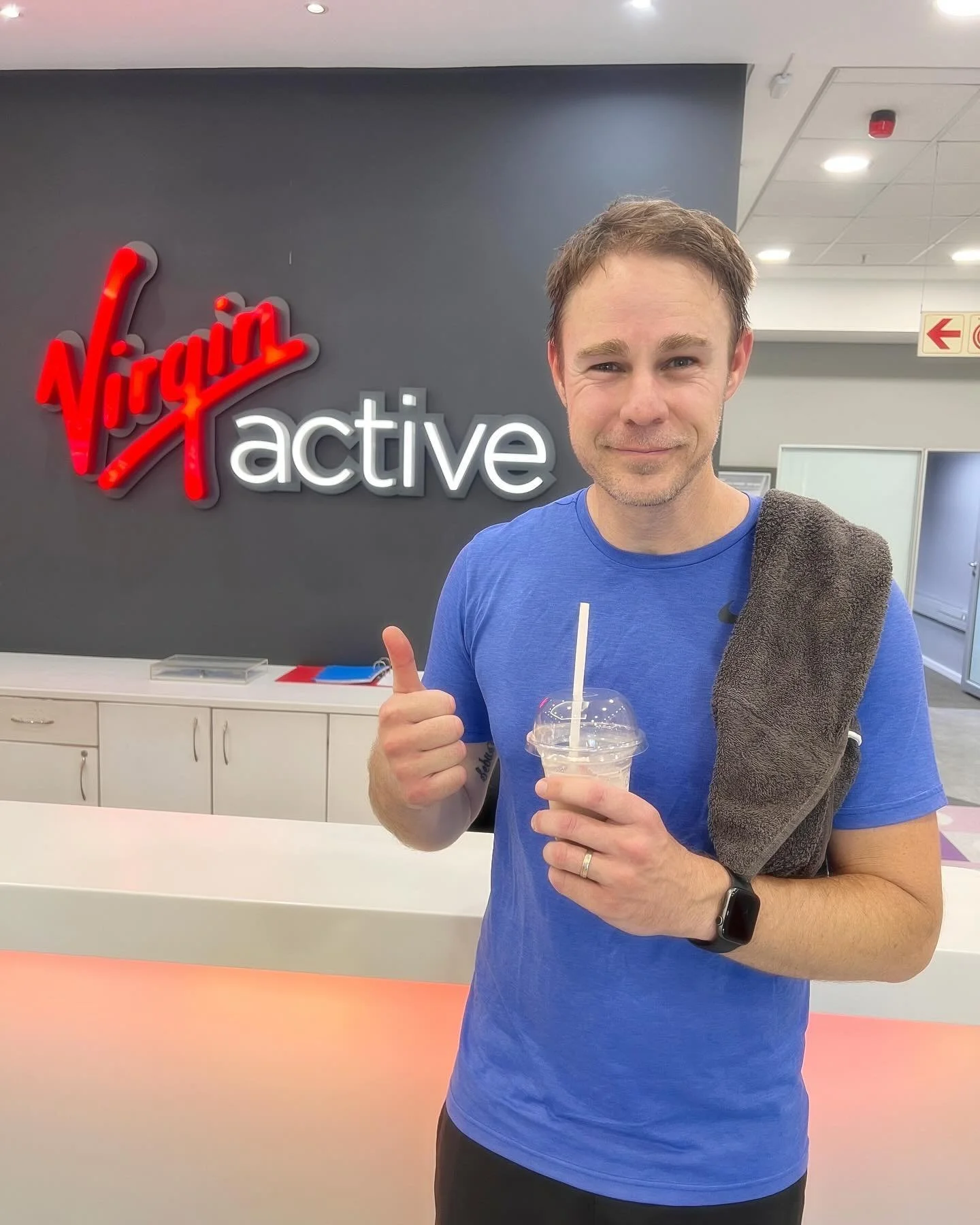Good to be back in the gym #postchristmasworkout @virginactivesa and hello Peanut Butter Bomb Smoothie!l @kauaiglobal 

#LiveLifeActive #StayActive #ActiveNation
#VirginActive #VirginActiveRewards
#VirginActiveApp #Gym #GymMotivation