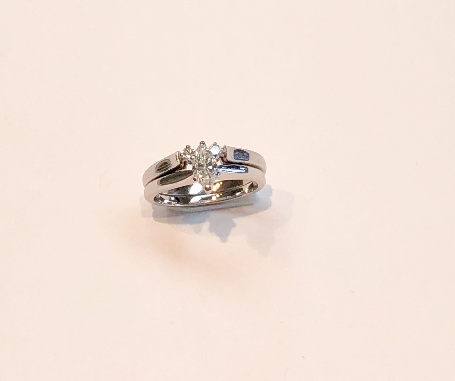 14K/18K Diamond Ring with Diamond Band