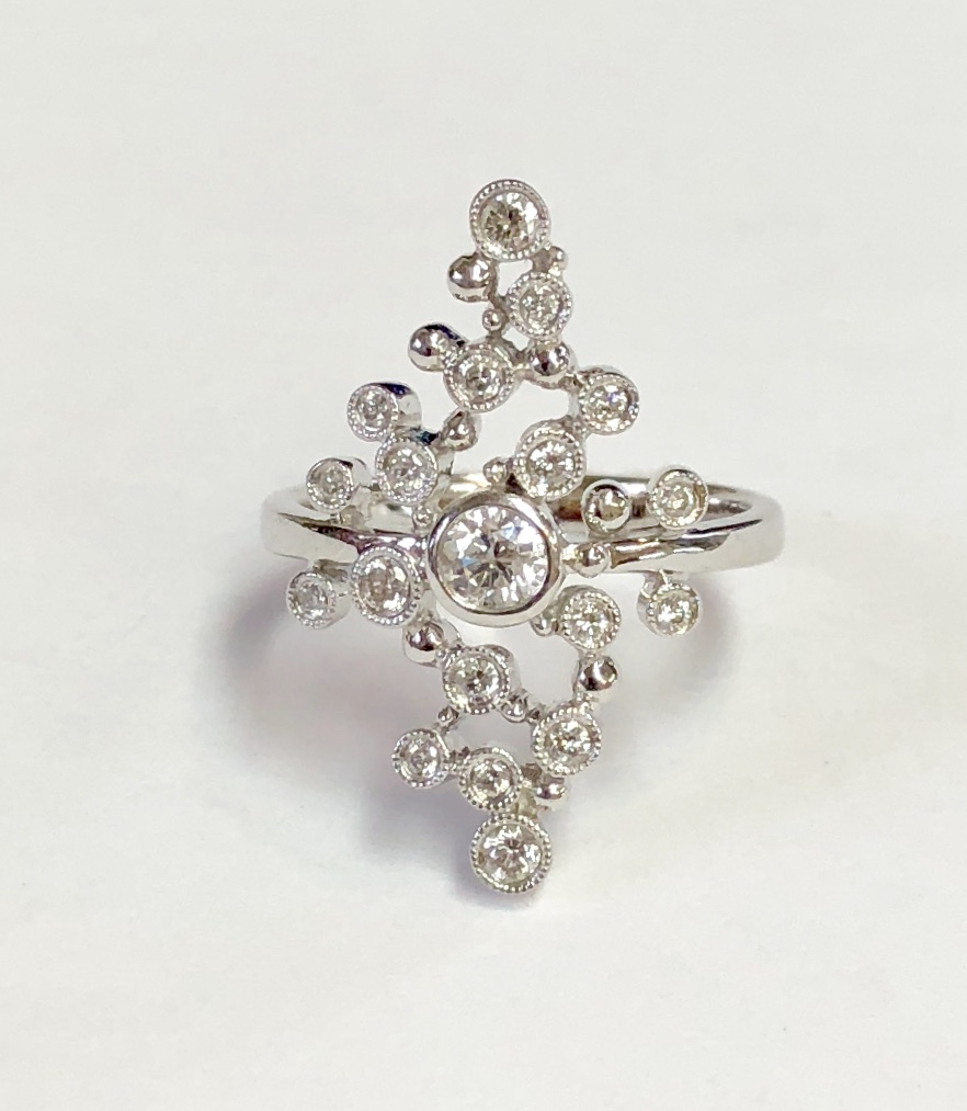14k White Gold Diamond Ring