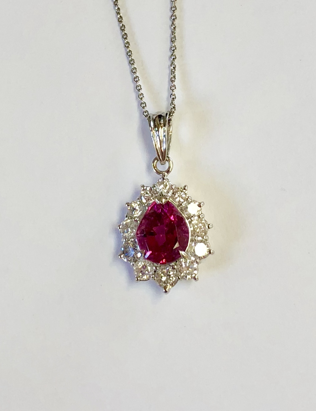 Platinum Pink/Rubellite Diamond Necklace