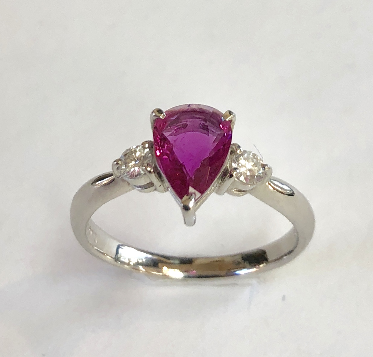 Platinum Ruby Diamond Ring