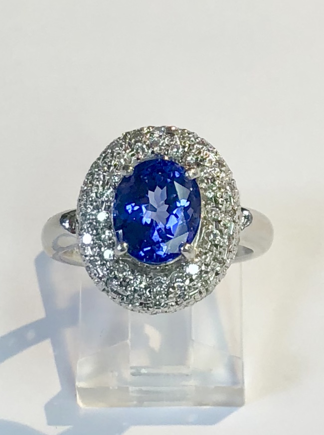 Platinum Tanzanite Diamond Ring