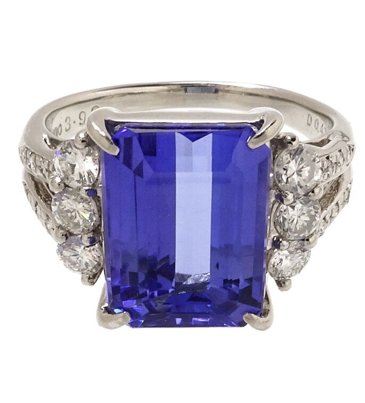 Platinum Tanzanite Diamond Ring