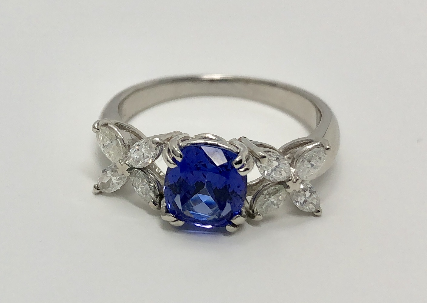 Platinum Tanzanite Diamond Ring