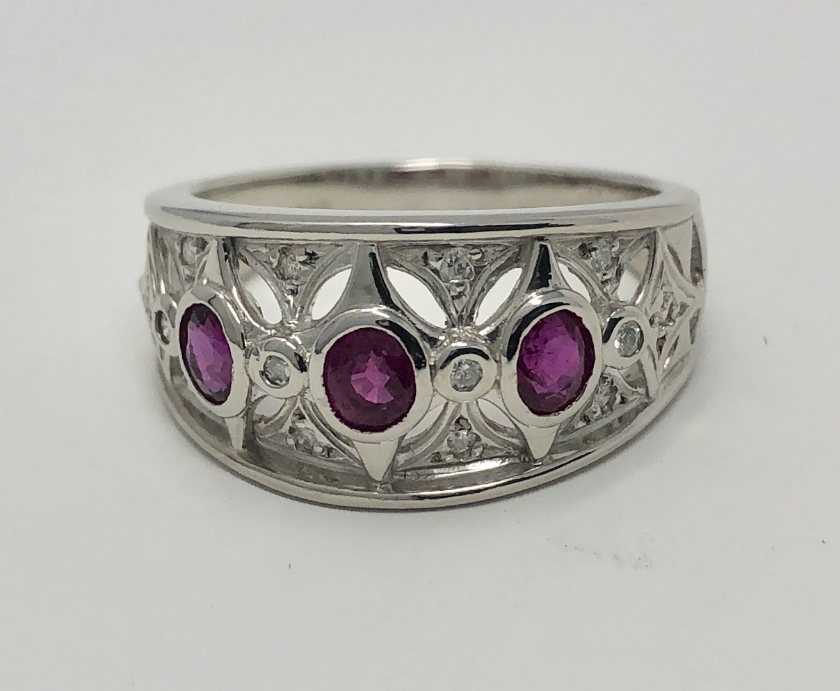 Platinum Ruby Diamond Ring