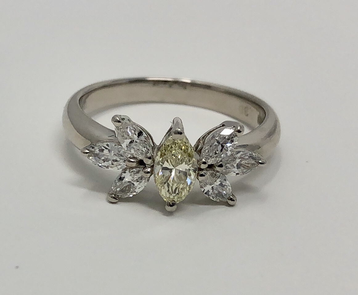 Platinum Yellow Diamond Ring