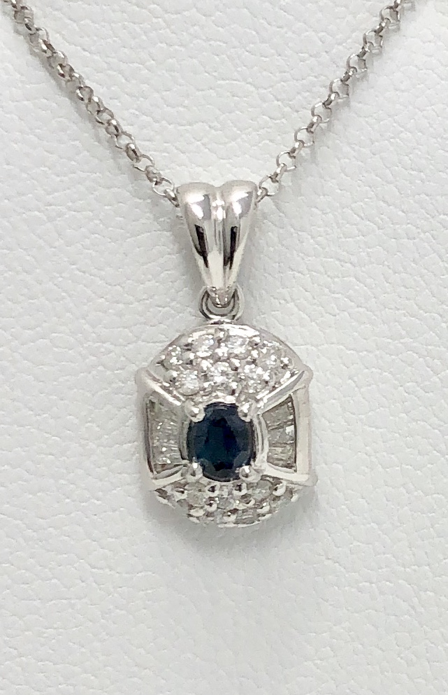 Platinum & 18K White Gold Alexandrite Diamond Necklace